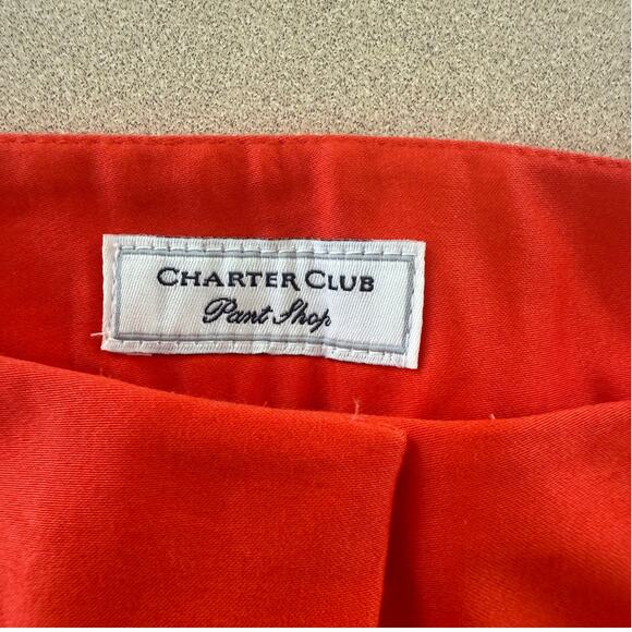 Charter Club Pant Shop Hot Orange Classic Fit Crop SZ 12 NWT - Picture 3 of 10